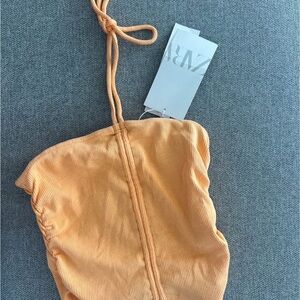 Zara Apricot Ribbed Top